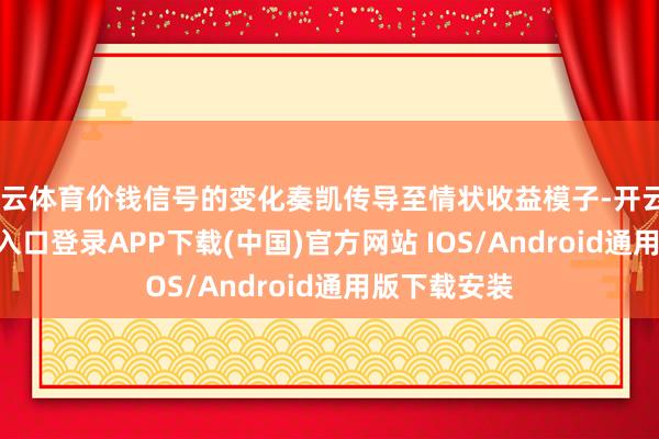 开云体育价钱信号的变化奏凯传导至情状收益模子-开云kaiyun登录入口登录APP下载(中国)官方网站 IOS/Android通用版下载安装